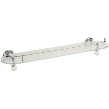 Стеклянная полка Migliore Amerida 16583 Хром с кристаллами Swarovski — фото 1, Полки для ванной и душа