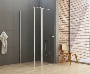 Душевой уголок New Trendy New Soleo Chrome 90x70 K-0715 профиль Хром стекло прозрачное — фото 2, Прямоугольные душевые уголки