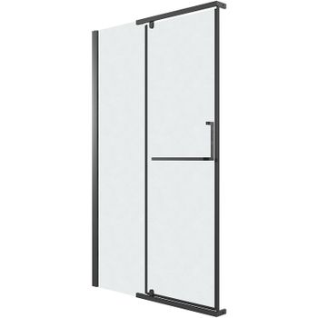 Душевая дверь Grossman Pragma 100 100.K33.03.100.21.02 профиль Черный матовый стекло шиншилла — фото 2, Распашные душевые двери
