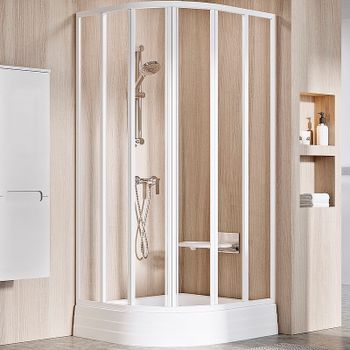 Душевой уголок Ravak Supernova SKKP6-90 90x90 3207O102Z1 профиль Белый стекло Transparent — фото 1, Душевые уголки четверть круга