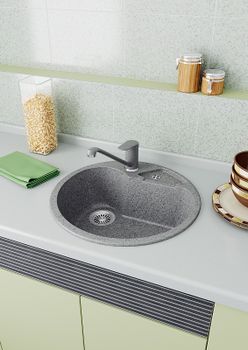 Кухонная мойка Domaci Бьелла DMC-08K GWS-08K-310 Серая — фото 3, Кухонные мойки