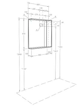Зеркало со шкафом Aquaton Стоун 80 R 1A228302SX850 с подсветкой Сосна арлингтон — фото 5, Зеркальные шкафы в ванную