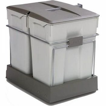 Система сортировки мусора Alveus Albio 40 2x30 L 1090338 Серая — фото 1, Системы сортировки мусора