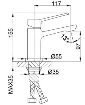 Смеситель для раковины Frap H62 F1062 Черный матовый — фото 2, Смесители для раковины