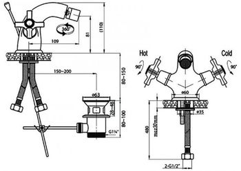 Смеситель для биде Cezares Lord LORD-BS1-02 Бронза — фото 2, Смесители для биде