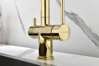 Смеситель для кухни Paulmark Serpentine Se213222-G Золото — фото 16, Смесители для кухни