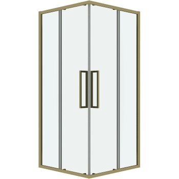 Душевой уголок Grossman Cosmo 80х80 300.K33.02.8080.32.00 профиль Золото сатин стекло прозрачное — фото 9, Квадратные душевые уголки
