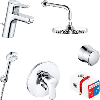 Комплект смесителей Kludi Pure Easy 376300565 Хром — фото 1, Готовые комплекты для ванной комнаты