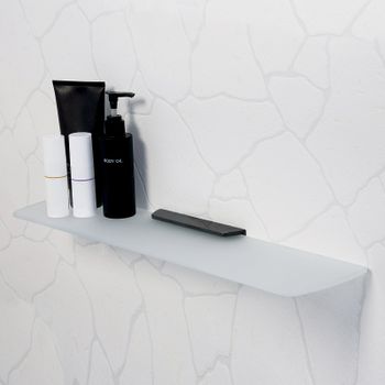 Стеклянная полка WasserKRAFT Glan K-5124 Черная глянцевая — фото 2, Полки для ванной и душа