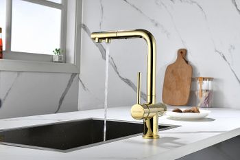 Смеситель для кухни Paulmark Serpentine Se213222-G Золото — фото 5, Смесители для кухни