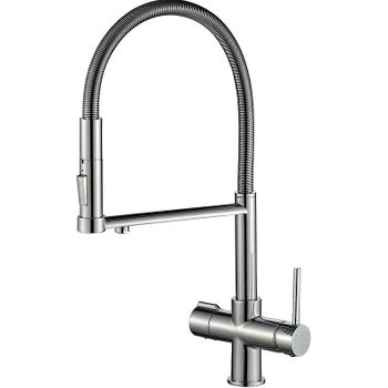 Смеситель для кухни ZorG Steel Hammer SH 2002 CR Хром — фото 1, Смесители для кухни