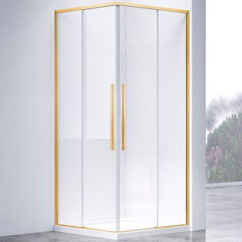 Душевой уголок Vincea Slim-N 100x90 VSS-4SN9010CLG профиль Брашированное золото стекло прозрачное — фото 1, Прямоугольные душевые уголки