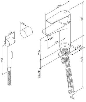 Смеситель для раковины AM.PM Gem F90A03000 с гигиеническим душем Хром — фото 11, Смесители для раковины