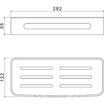 Металлическая полка Schein Accessories 9327MB Черная матовая — фото 2, Полки для ванной и душа