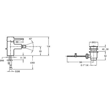 Смеситель для биде Jacob Delafon Cuff E37045-CP Хром — фото 2, Смесители для биде