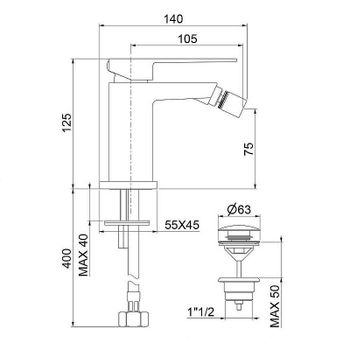 Смеситель для биде Webert Pegaso PE840102010 Золото — фото 2, Смесители для биде