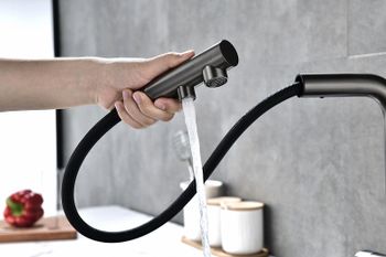 Смеситель для кухни Paulmark Serpentine Se213222-GM Вороненая сталь — фото 15, Смесители для кухни