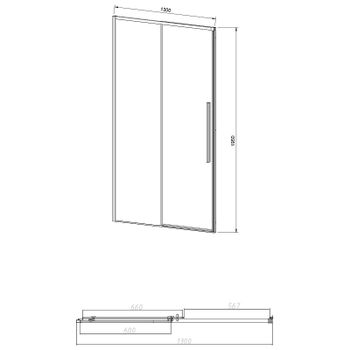 Душевая дверь Vincea Slim-N 130 VDS-4SN130CLGM профиль Вороненая сталь стекло прозрачное — фото 5, Раздвижные душевые двери