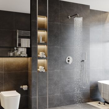 Душевая система Berges Nardis 2R 071003 Хром сильвер — фото 5, Встраиваемые душевые комплекты