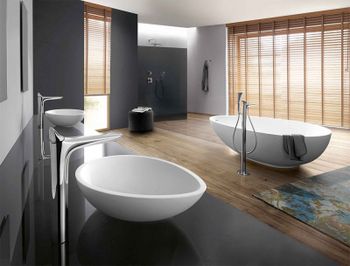 Смеситель для ванны Kludi Ambienta 535900575 Хром — фото 4, Смесители напольные