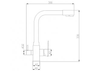 Смеситель для кухни ZorG Steel Hammer SH 805 BLACK BR Черный матовый Бронза — фото 2, Смесители для кухни