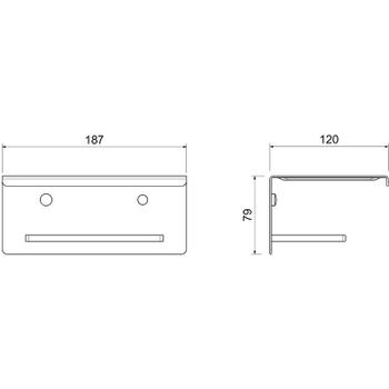 Держатель туалетной бумаги Schein Klimt 9245MB с полкой Черный матовый — фото 2, Держатели туалетной бумаги