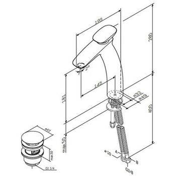 Смеситель для раковины AM.PM Spirit V2.0 F70A92200 с донным клапаном Хром — фото 9, Смесители для раковины