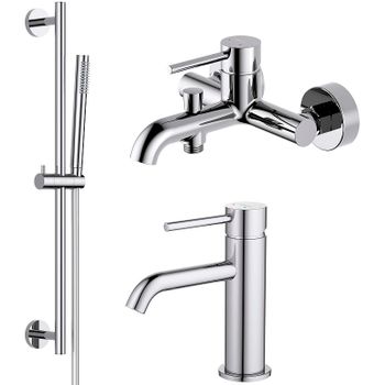 Комплект смесителей Aquatek Европа AQ1330CR Хром — фото 1, Готовые комплекты для ванной комнаты