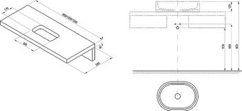 Столешница под раковину Ravak Formy L 80 X000000830 Белая — фото 8, Столешницы под раковину