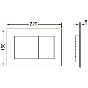 Клавиша смыва Tece Now 9240417 для унитаза Белая матовая — фото 2, Кнопки смыва