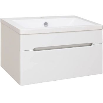 Тумба под раковину Runo Парма 75 00000001140 подвесная Белая — фото 1, Тумбы под раковину