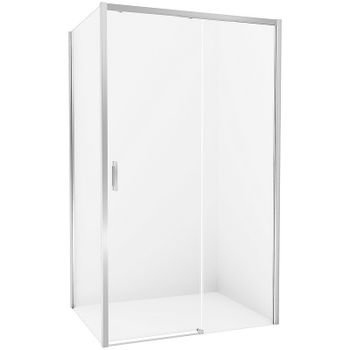 Душевой уголок New Trendy Prime Chrome 100х100 R D-0299A/D-0125B профиль Хром стекло прозрачное — фото 1, Квадратные душевые уголки