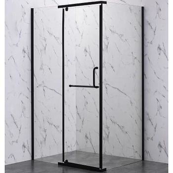 Душевой уголок Veconi Rovigo RV-19B 120х80 RV19B-12080-01-C6 профиль Черный матовый стекло прозрачное — фото 1, Прямоугольные душевые уголки