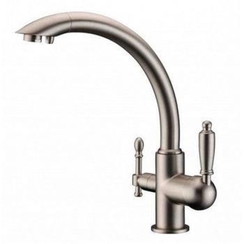 Смеситель для кухни ZorG Clean Water ZR 314 YF-33 NIСKEL Никель — фото 1, Смесители для кухни