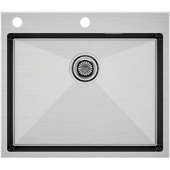 Кухонная мойка Paulmark Kroner-Edge 59 PM775951-BS Брашированная сталь — фото 1, Кухонные мойки