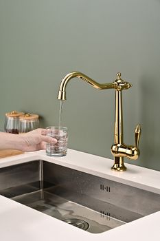 Смеситель для кухни Paulmark Retro Re213226-G Золото — фото 4, Смесители для кухни