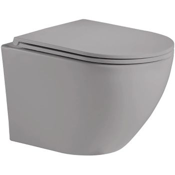 Унитаз WeltWasser Merzbach 004 MT-GR 10000003708 подвесной Серый матовый с сиденьем Микролифт — фото 1, Подвесные унитазы