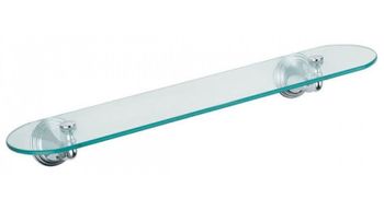 Стеклянная полка Fixsen Best FX-71603 Хром — фото 1, Полки для ванной и душа