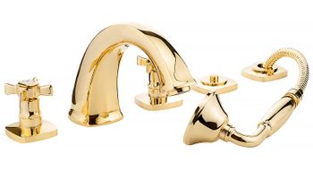 Смеситель на борт ванны Migliore Korona 28503 Золото — фото 3, Смесители на борт ванны