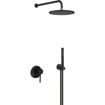 Душевая система Kludi Bozz 387363976 Черная матовая — фото 1, Встраиваемые душевые комплекты