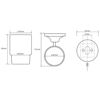 Стакан для зубных щеток Bemeta Retro bronze 144110017 Бронза — фото 2, Стаканы для зубных щеток