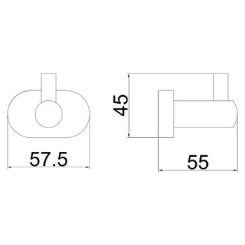 Крючок Belz B905 B90505-1 Вороненая сталь — фото 2, Крючки для полотенец