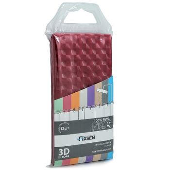 Шторка для ванны Fixsen FX-3003B Розовая — фото 2, Шторы для ванной