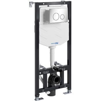 Инсталляция WasserKRAFT Aller 10TLT.010.ME.CH02 для унитаза с клавишей смыва Хром — фото 1, Инсталляции для унитазов