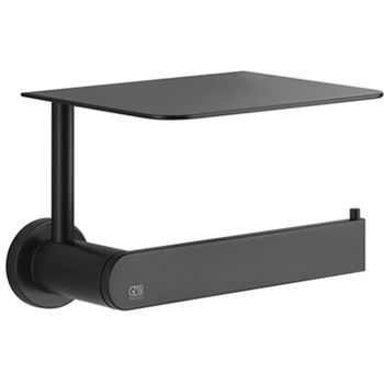 Держатель туалетной бумаги Gessi Emporio Accessories 38855#299 с полкой Черный матовый — фото 1, Держатели туалетной бумаги
