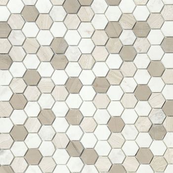 Мозаика Caramelle mosaic Pietrine Hexagonal Pietra Mix 3 MAT hex 28,5x30,5 см — фото 2, Мозаика