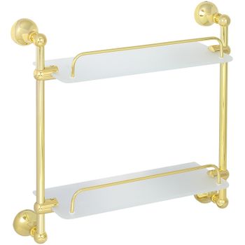 Стеклянная полка Veragio Gialetta VR.GIL-6412.DO двойная Золото — фото 1, Полки для ванной и душа