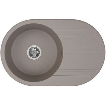Кухонная мойка Aquaton Амира 78 1A712932AI250 Серый шелк — фото 1, Кухонные мойки