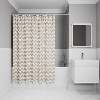 Штора для ванны Iddis Base 180х200 BR03P18i11 Бежевая — фото 2, Шторы для ванной