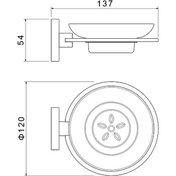 Мыльница Aquatek Оберон AQ4203CR Хром — фото 2, Мыльницы